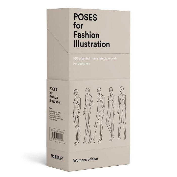 Poses for Fashion Illustration (Card Box) : 100 essential figure template cards for designers
