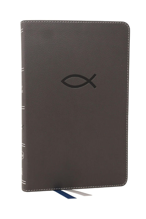 NKJV, Thinline Bible Youth Edition, Leathersoft, Gray, Red Letter, Comfort Print : Holy Bible, New King James Version