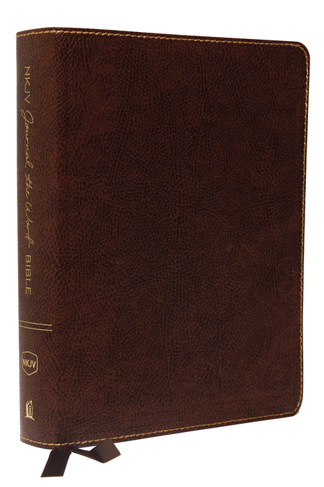NKJV, Journal the Word Bible: Reflect, Journal or Create Art Next to Your Favorite Verses (Bonded Leather, Brown, Red Letter, Comfort Print) : Reflect, Journal, or Create Art Next to Your Favorite Ver