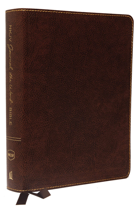 NKJV, Journal the Word Bible, Large Print: Reflect, Journal or Create Art Next to Your Favorite Verses (Bonded Leather, Brown, Red Letter) : Reflect, Journal, or Create Art Next to Your Favorite Verse