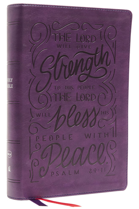 NKJV, Giant Print Center-Column Reference Bible, Verse Art Cover Collection, Leathersoft, Purple, Thumb Indexed, Red Letter, Comfort Print : Holy Bible, New King James Version