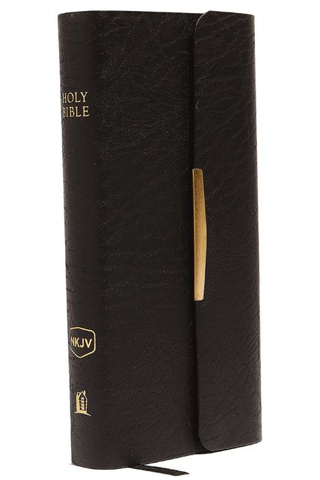 NKJV, Checkbook Bible, Compact, Bonded Leather, Black, Wallet Style, Red Letter : Holy Bible, New King James Version