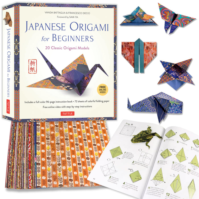 Japanese Origami for Beginners Kit : 20 Classic Origami Models: Kit with 96-page Origami Book, 72 Origami Papers and Instructional Videos: Great for Kids and Adults!