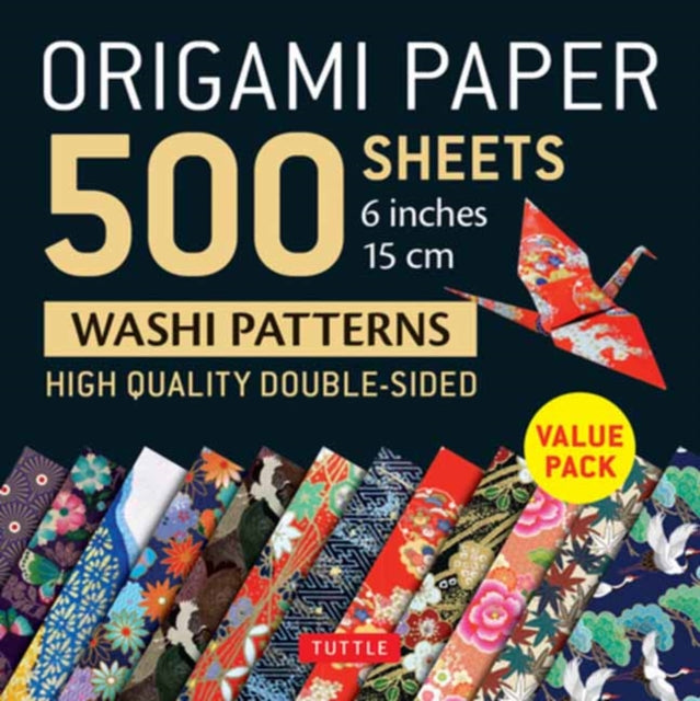 Origami Paper 500 sheets Japanese Washi Patterns 6" (15 cm) : Double-Sided Origami Sheets with 12 Different Designs (Instructions for 6 Projects Included)