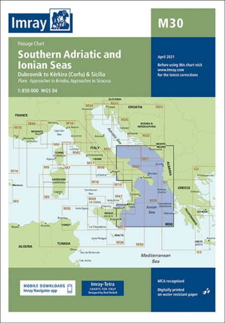 M30 Southern Adriatic and Ionian Seas : Dubrovnik to Kerkira (Corfu) & Sicilia