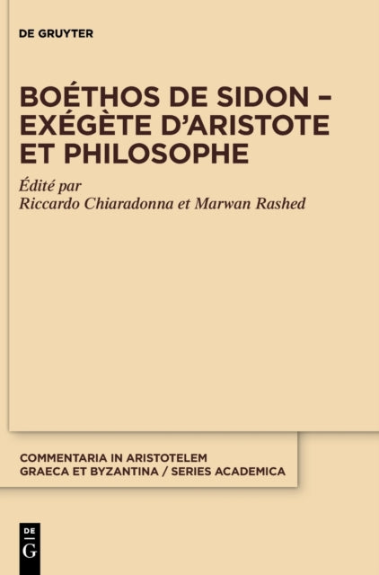 Boethos de Sidon – Exegete d’Aristote et philosophe